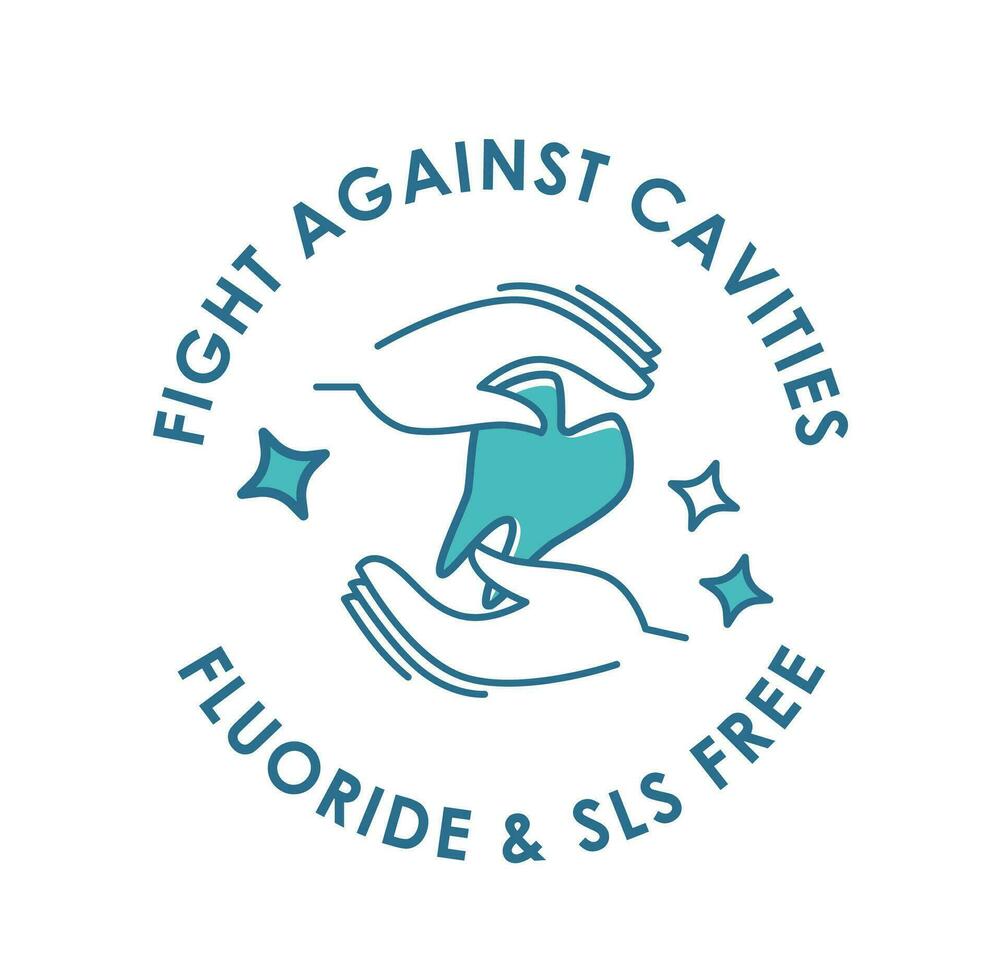 Fight against cavities, care without fluoride vector