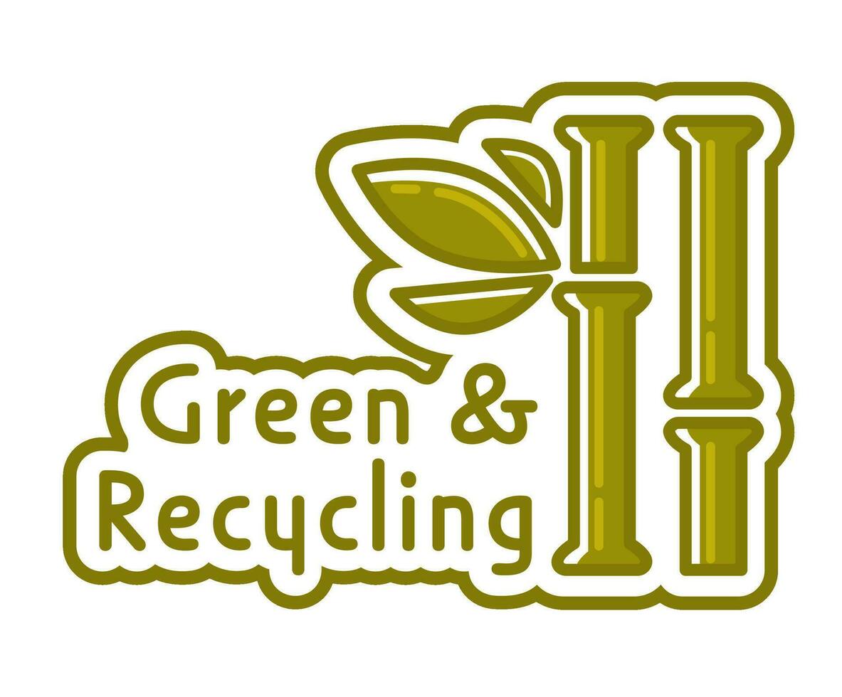 verde y reciclaje, bambú productos logo vector