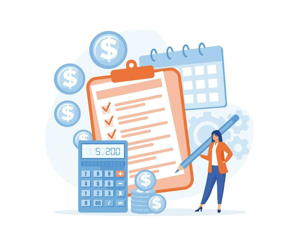 Budget planning, balanced budget, company budget management concept. flat vector modern illustration