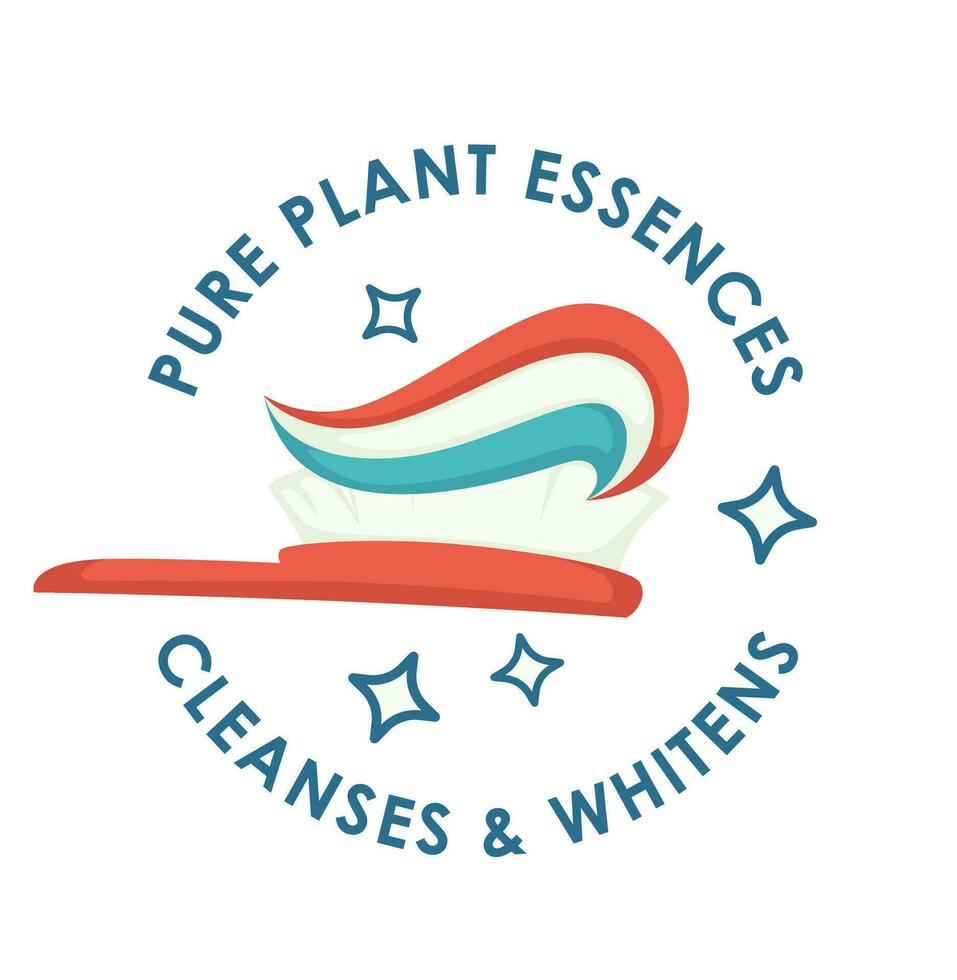 puro planta esencias limpieza y blanquear dientes vector