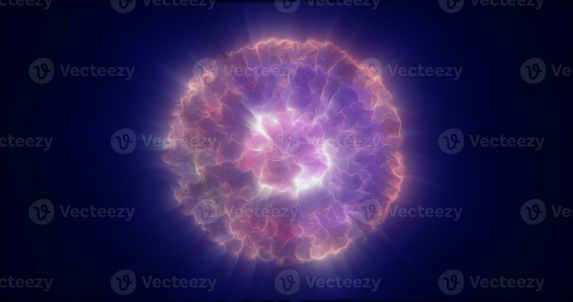 Blue energy glowing sphere futuristic atom from electric magic particles and energy waves background photo
