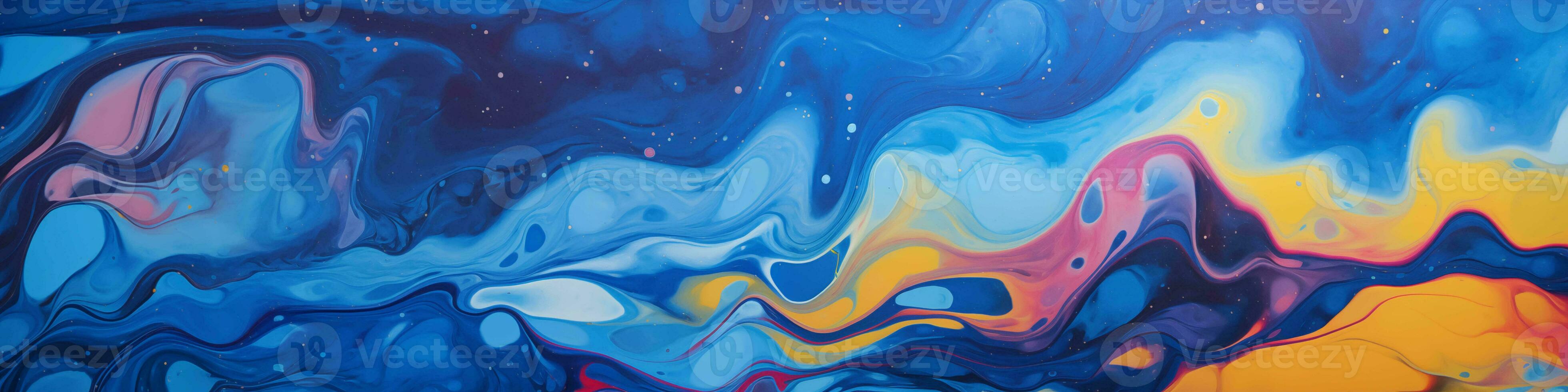 Fluid art background banner, liquid, marble, gorizontal print, space for text photo