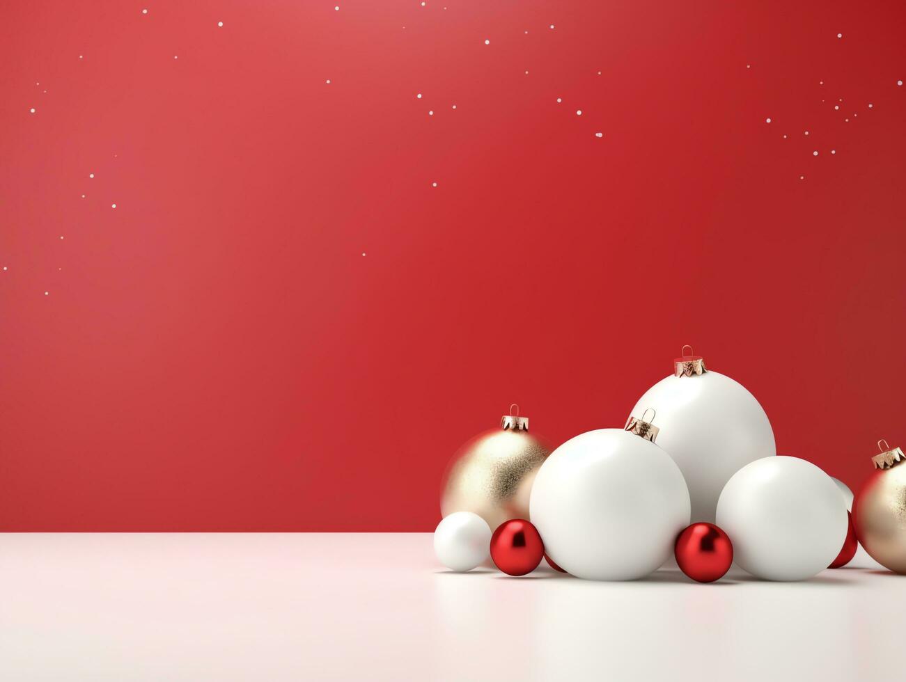 Christmas ornaments and star background with copy space holiday and happy new year concept, AI Generated photo