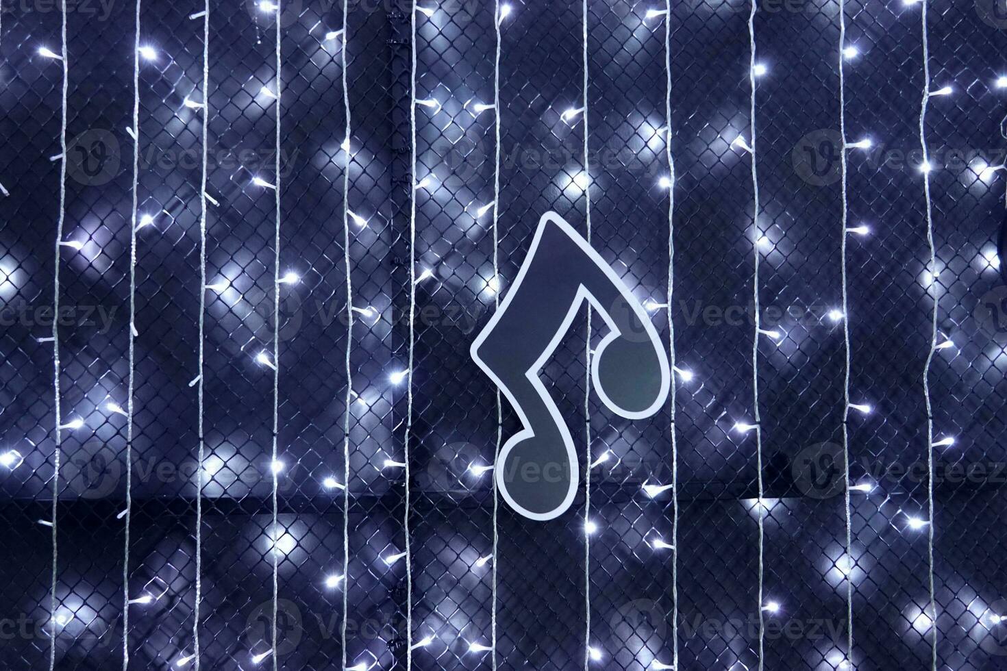 led string light used as part of wall with music note photo