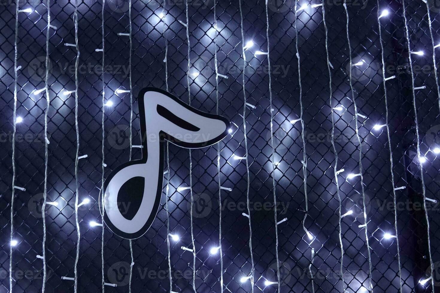 led string light used as part of wall with music note photo