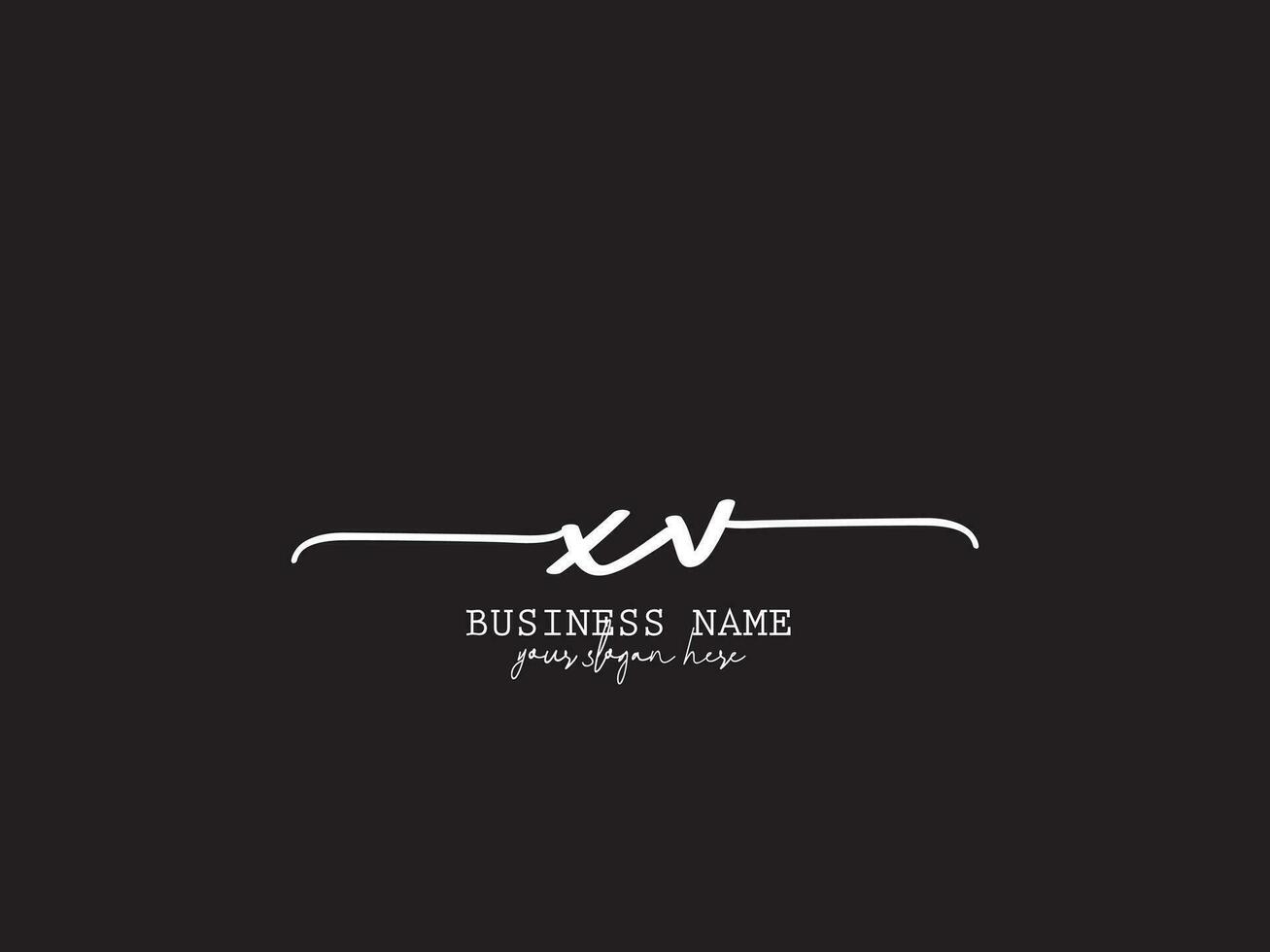 Minimal Xv Feminine Logo, Monogram Xv vx Signature Letter Logo vector