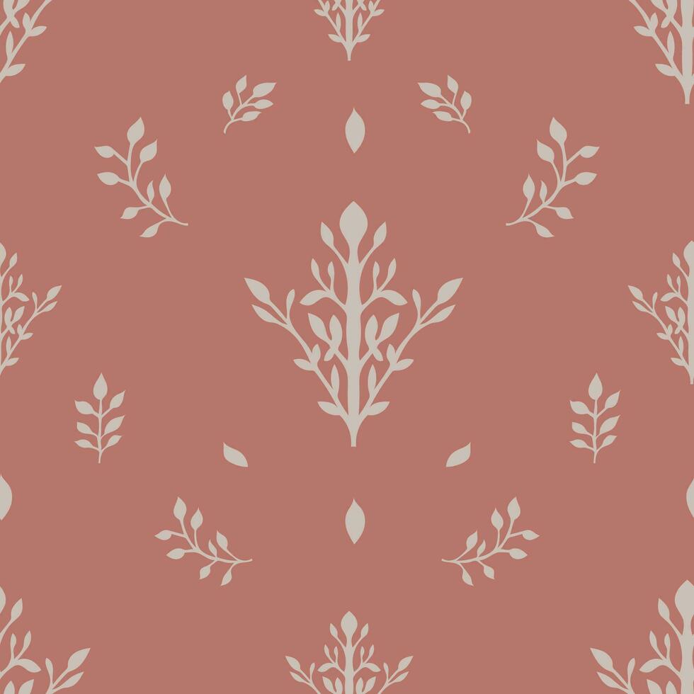 Floral ornament with branches and leaves pattern vector