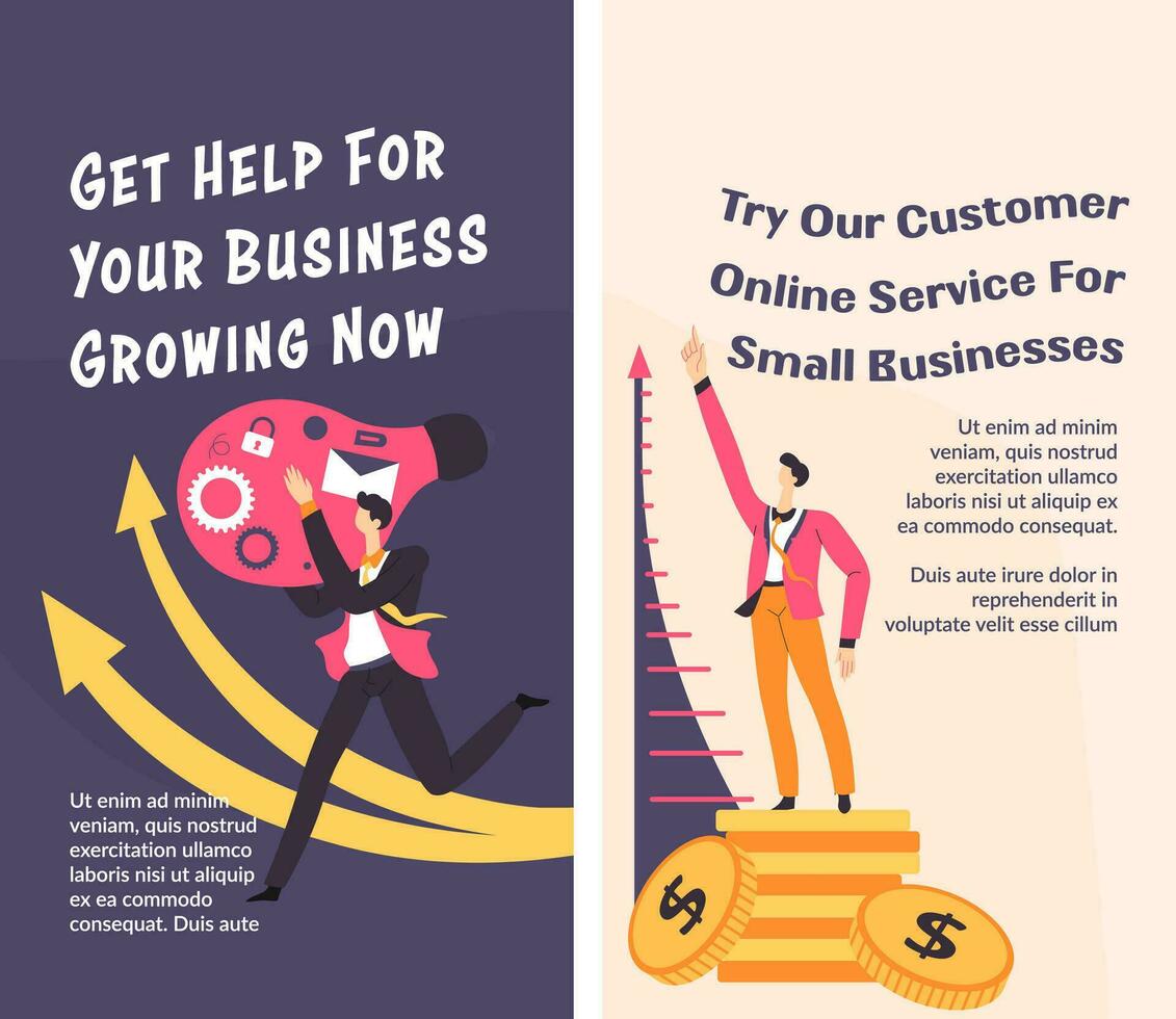 Get help for your business growing now, vector