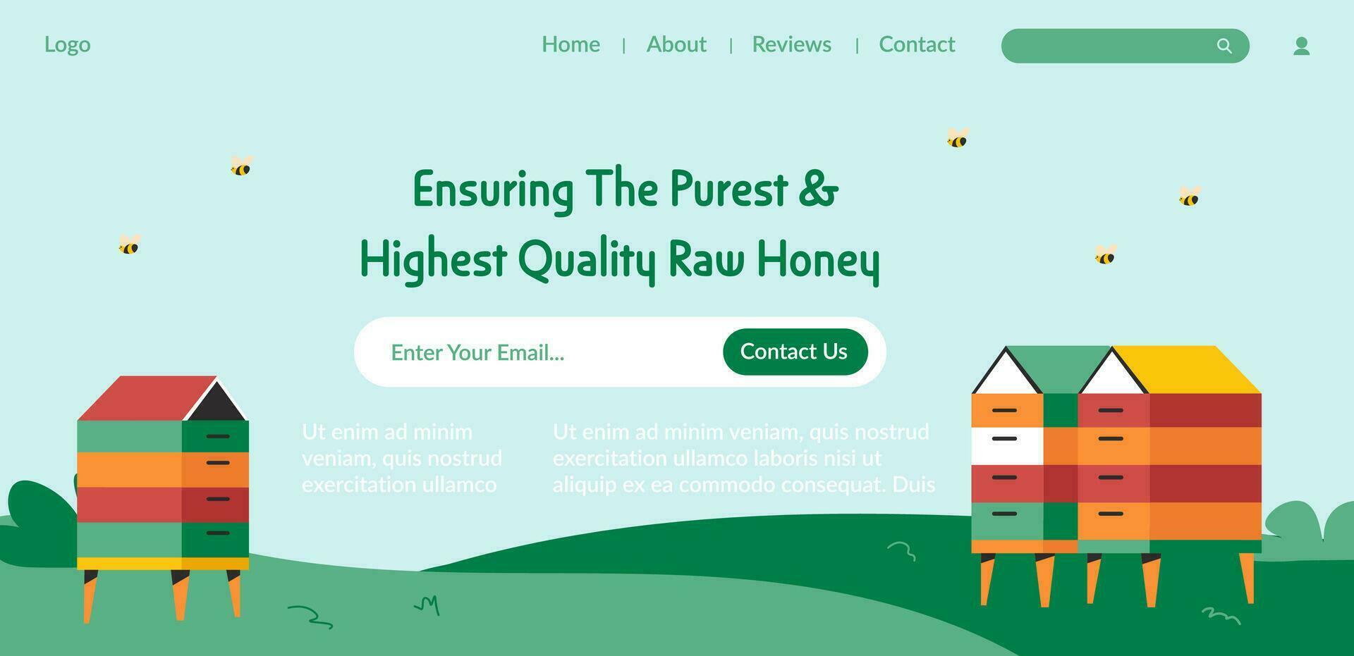 Pure raw honey of the highest quality website vector