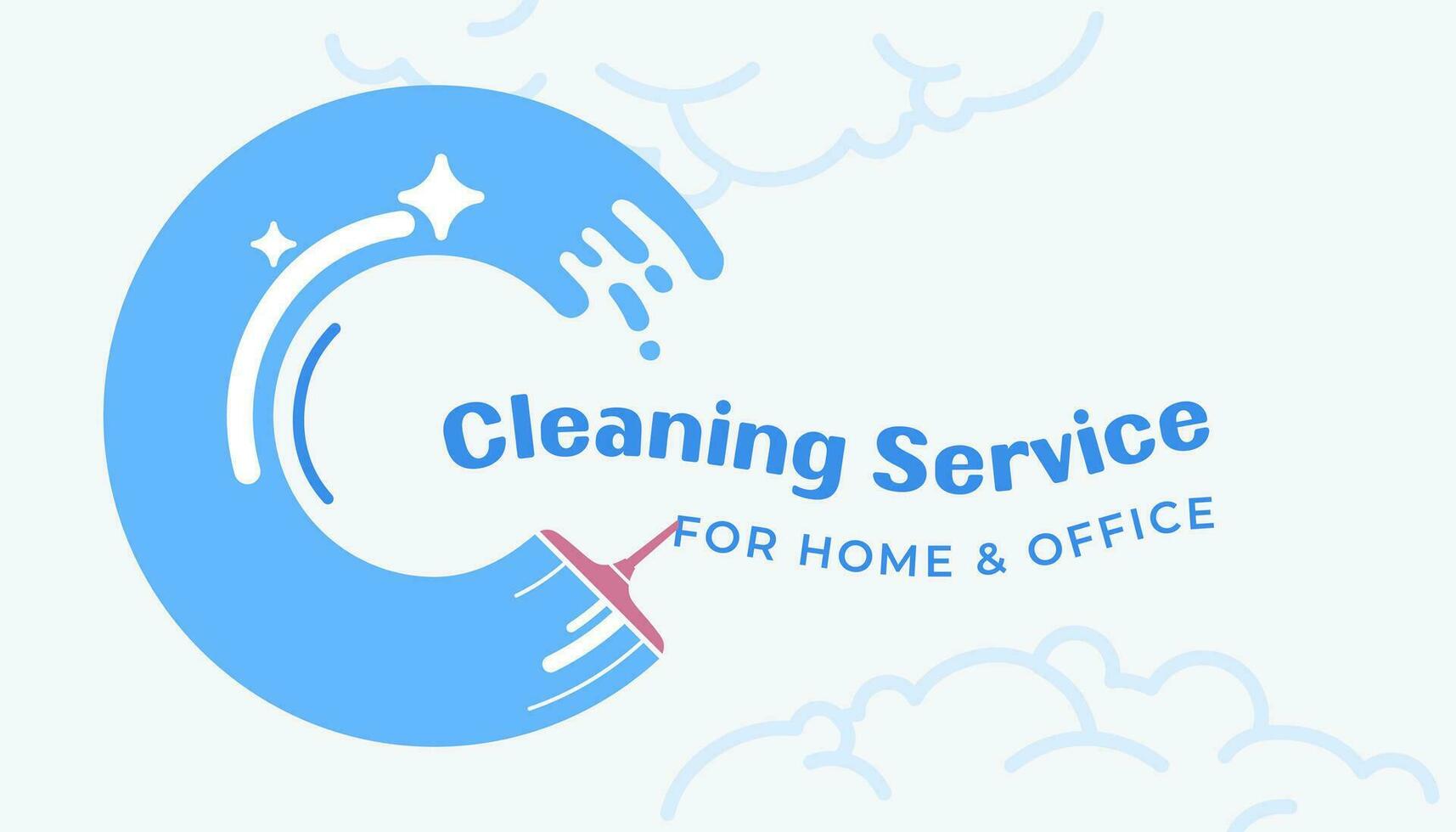 Cleaning service for home and office, ads card vector
