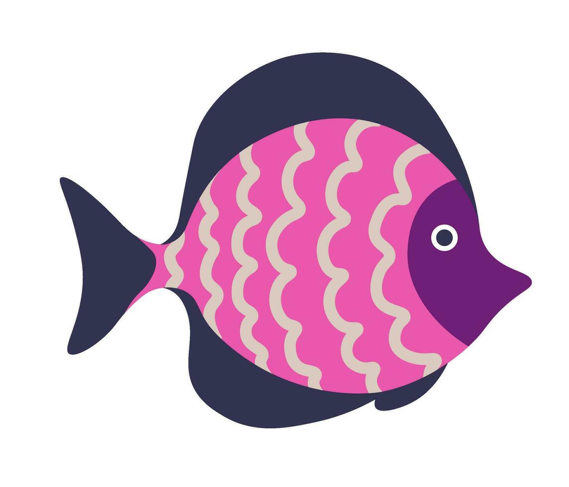 Golden angelfish, exotic tropical fish vector