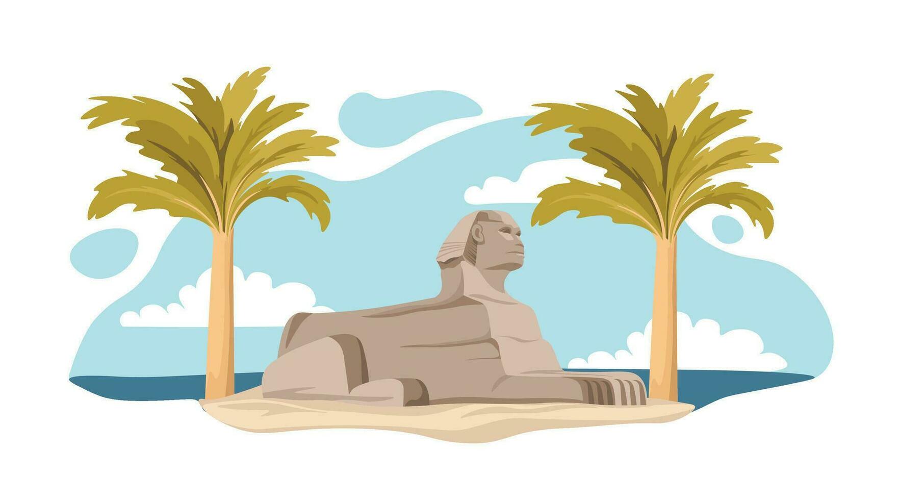 Tour ecológico genial esfinge de giza antiguo punto de referencia vector