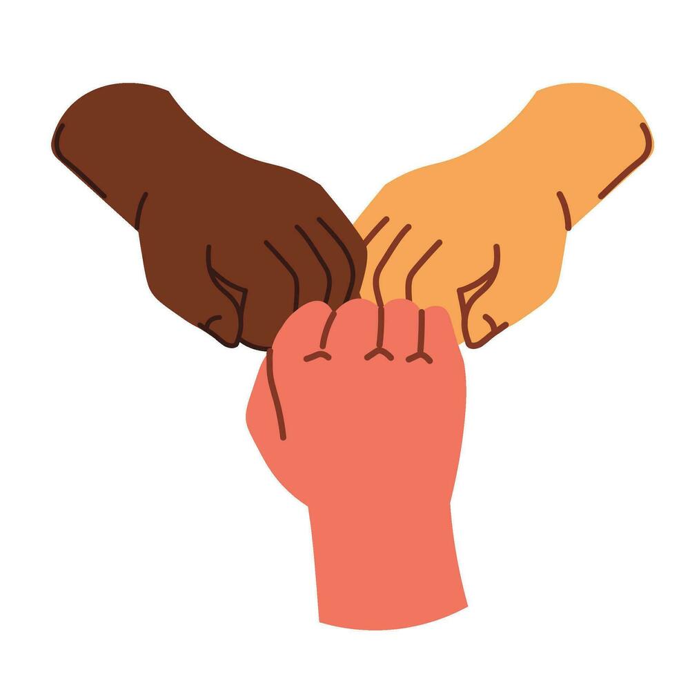 Greeting hand gesture, fist bumping friends vector