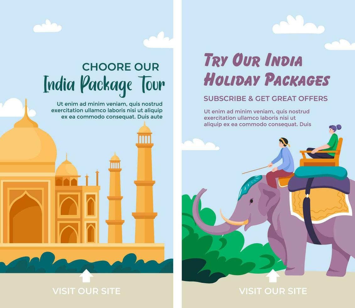 Choose your India package tour, try tour vector