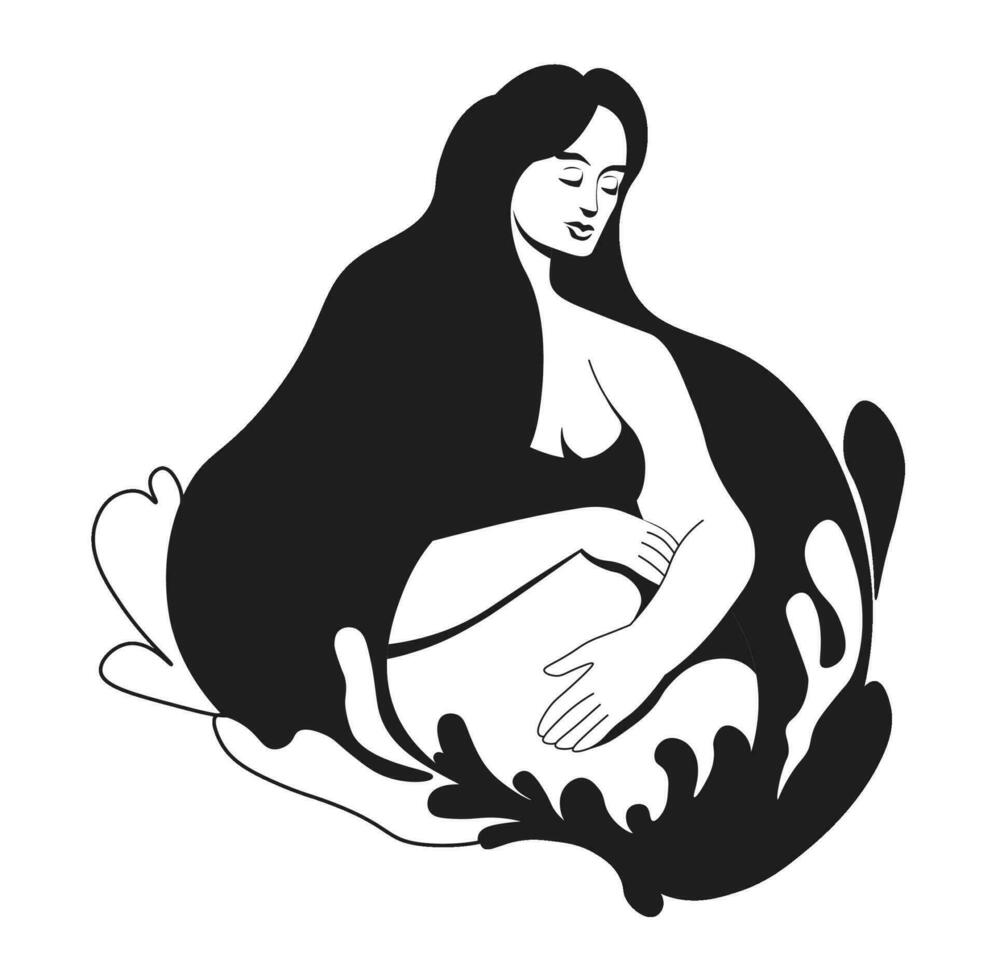 Motherhood and maternity, pregnant woman vector