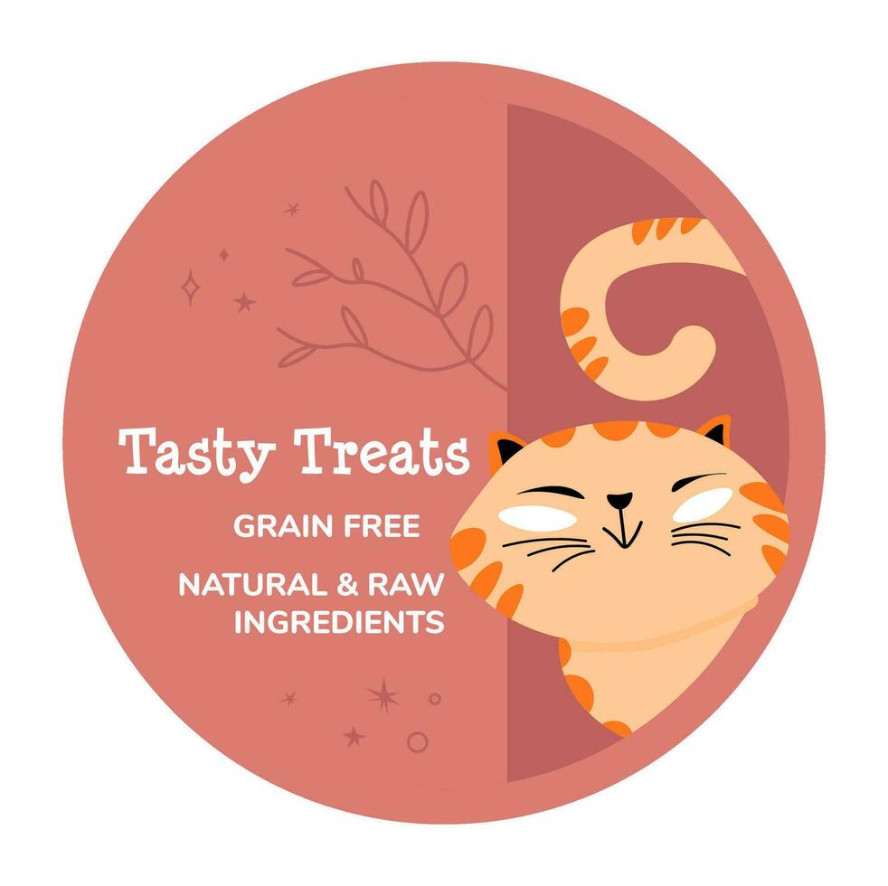 Tasty treasts grain free natural raw ingredients vector
