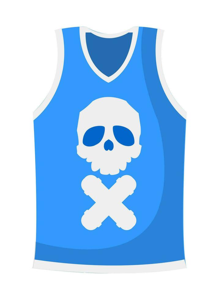 Top with skull print, fashionable clothes for teen vector