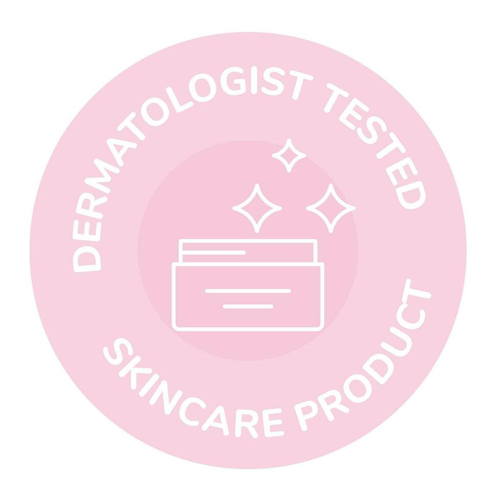 Dermatologist tested skincare product, vector