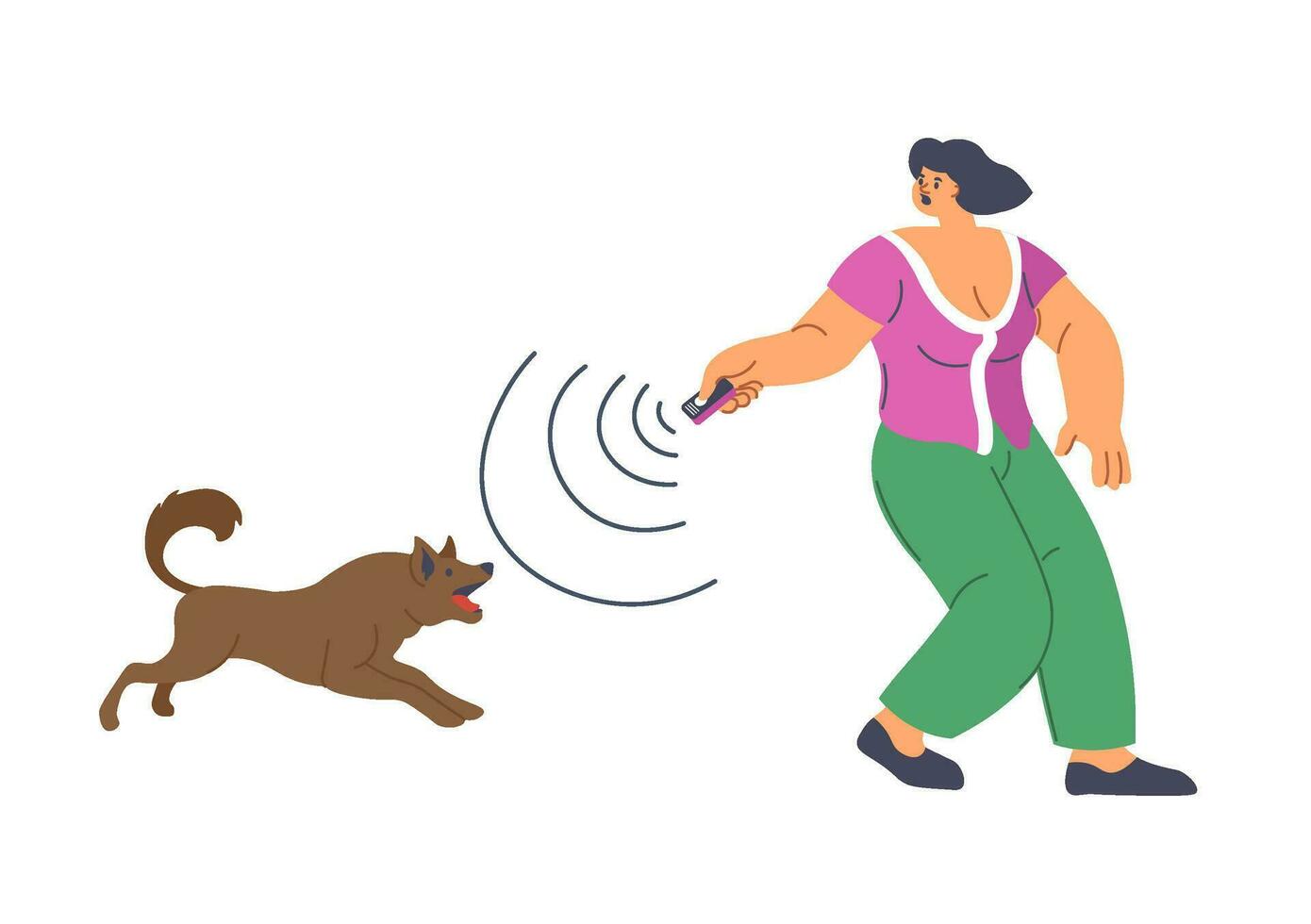 Defense technique and safety from street dogs vector