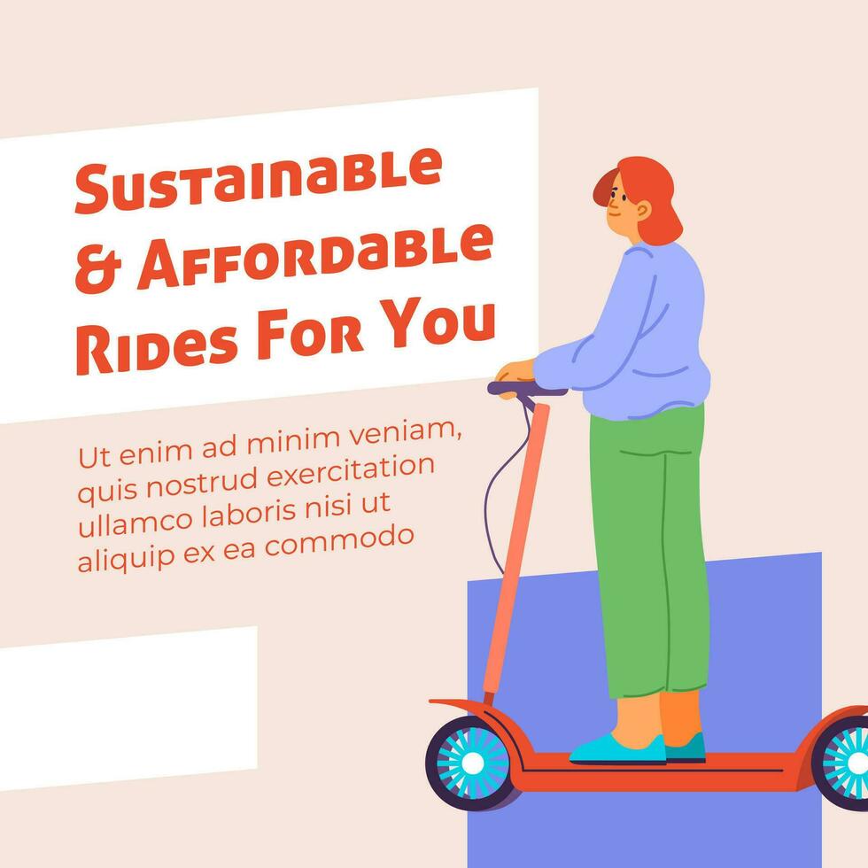 sostenible y asequible paseos para tú, bandera vector