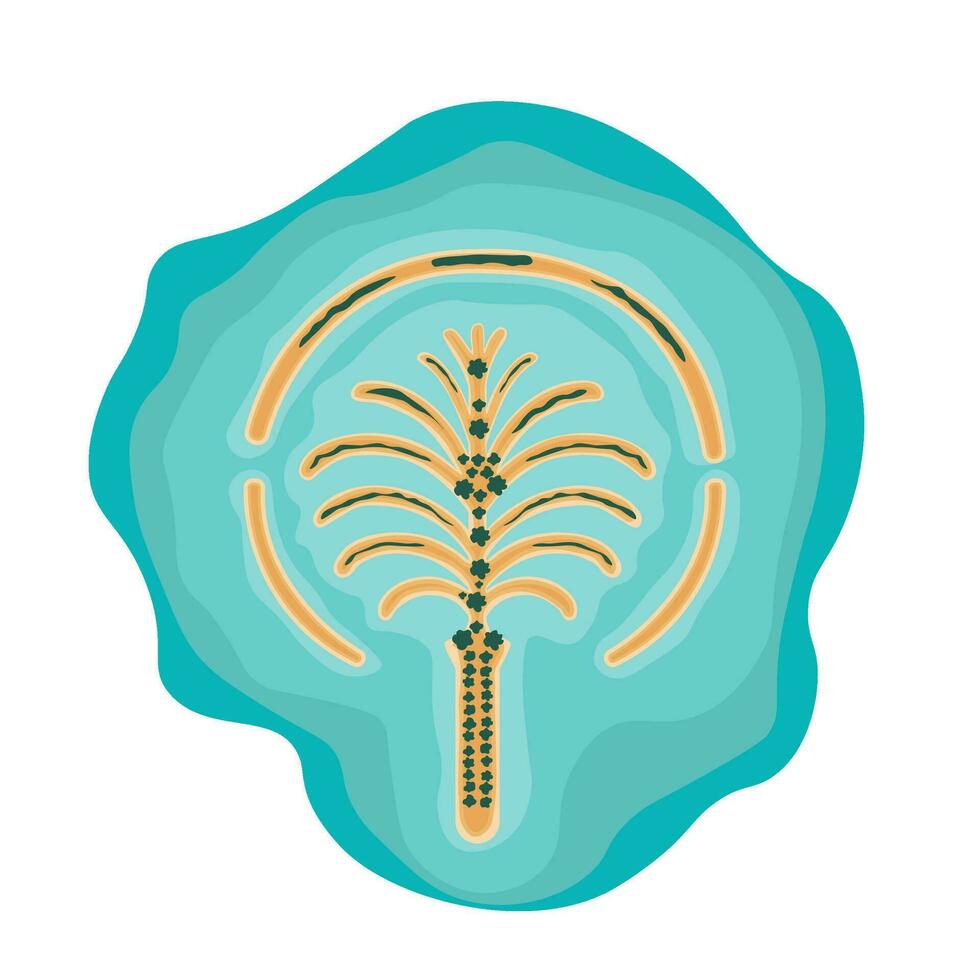 United Arab Emirates islands in shape of palm vector