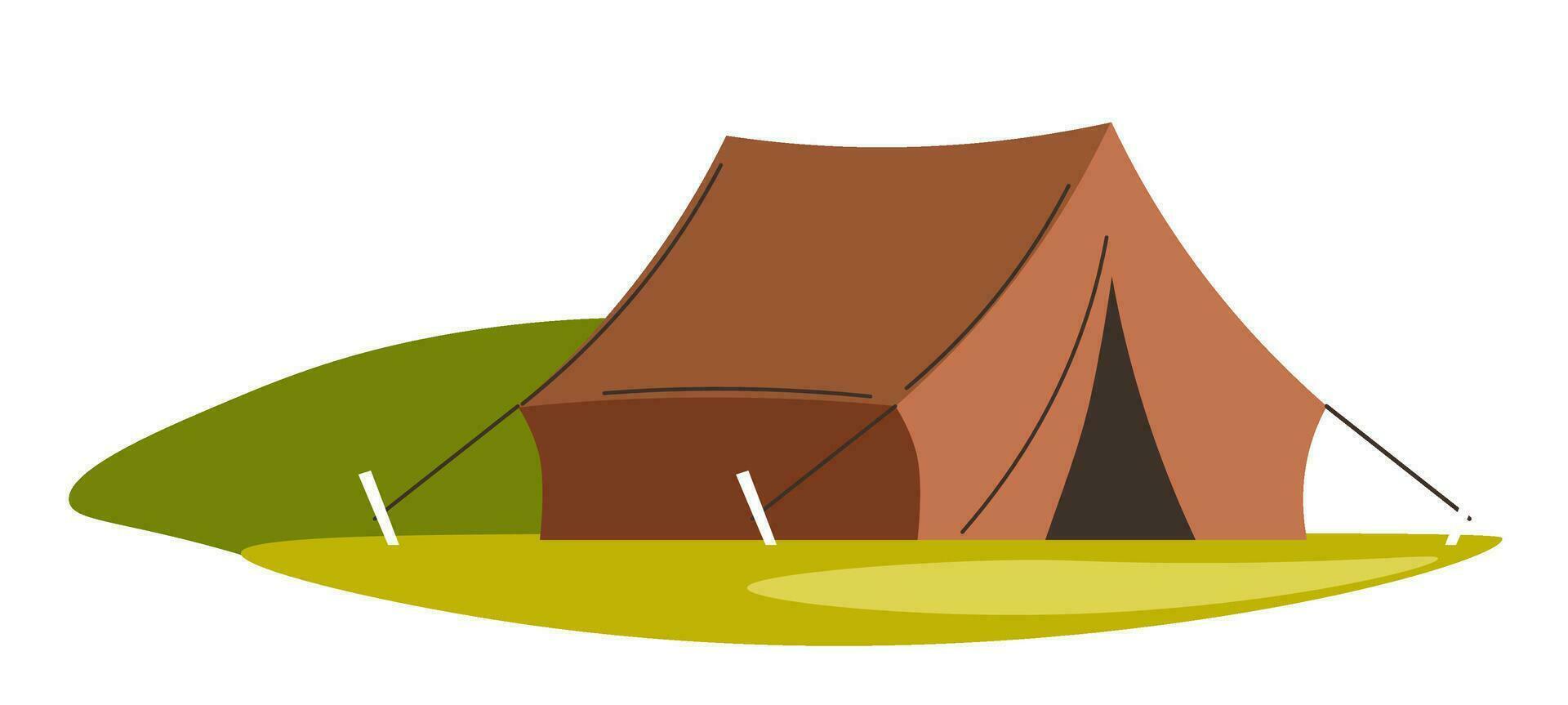 Hiking and traveling outdoors, camping site tent vector