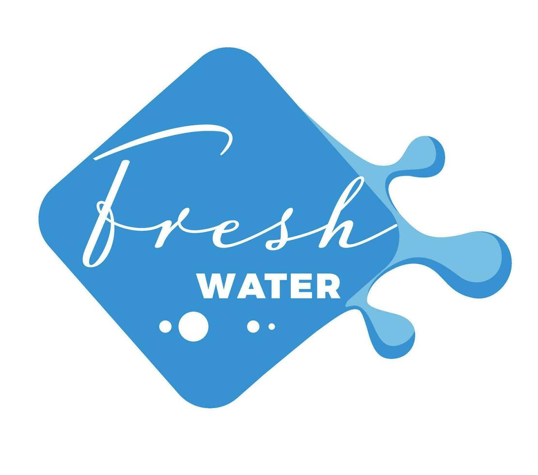 Fresh water, banner with splashes and drops vector