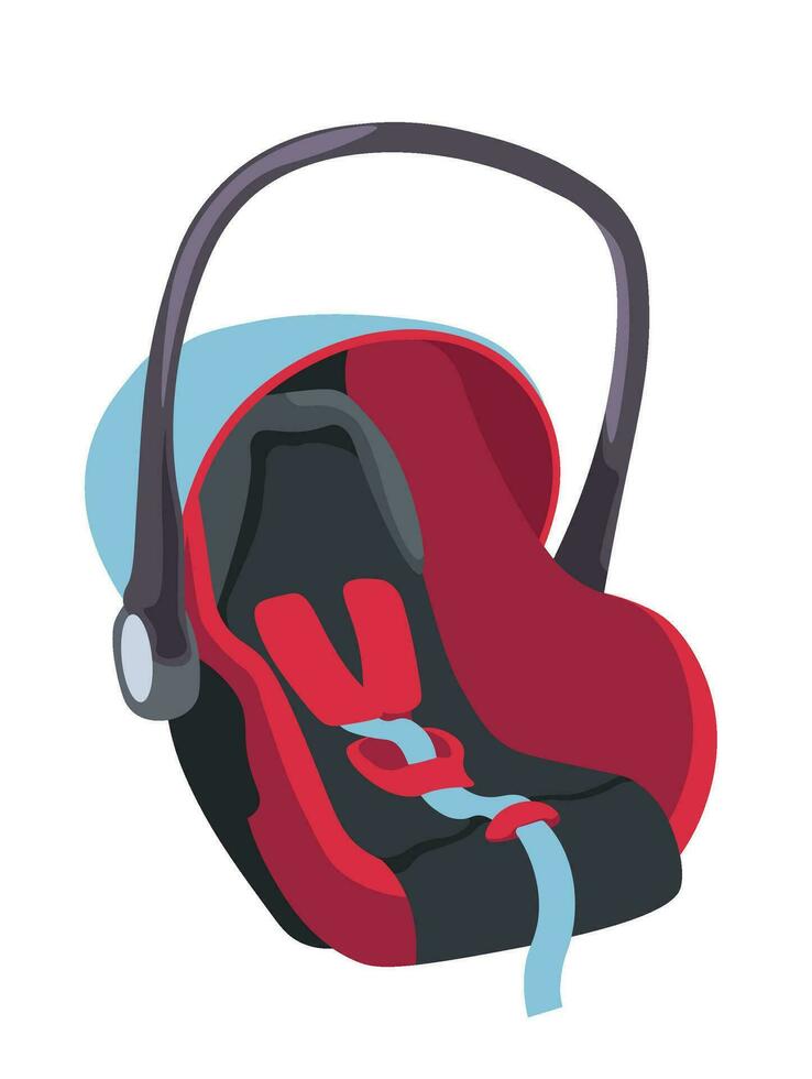 Child car seat with handle for transportation vector
