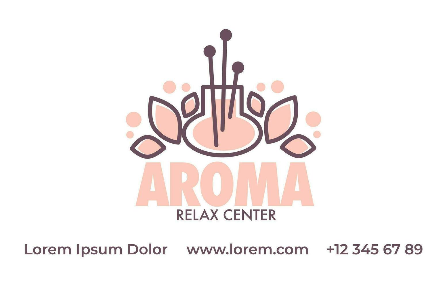 Aroma relax center, spa salon business card vector