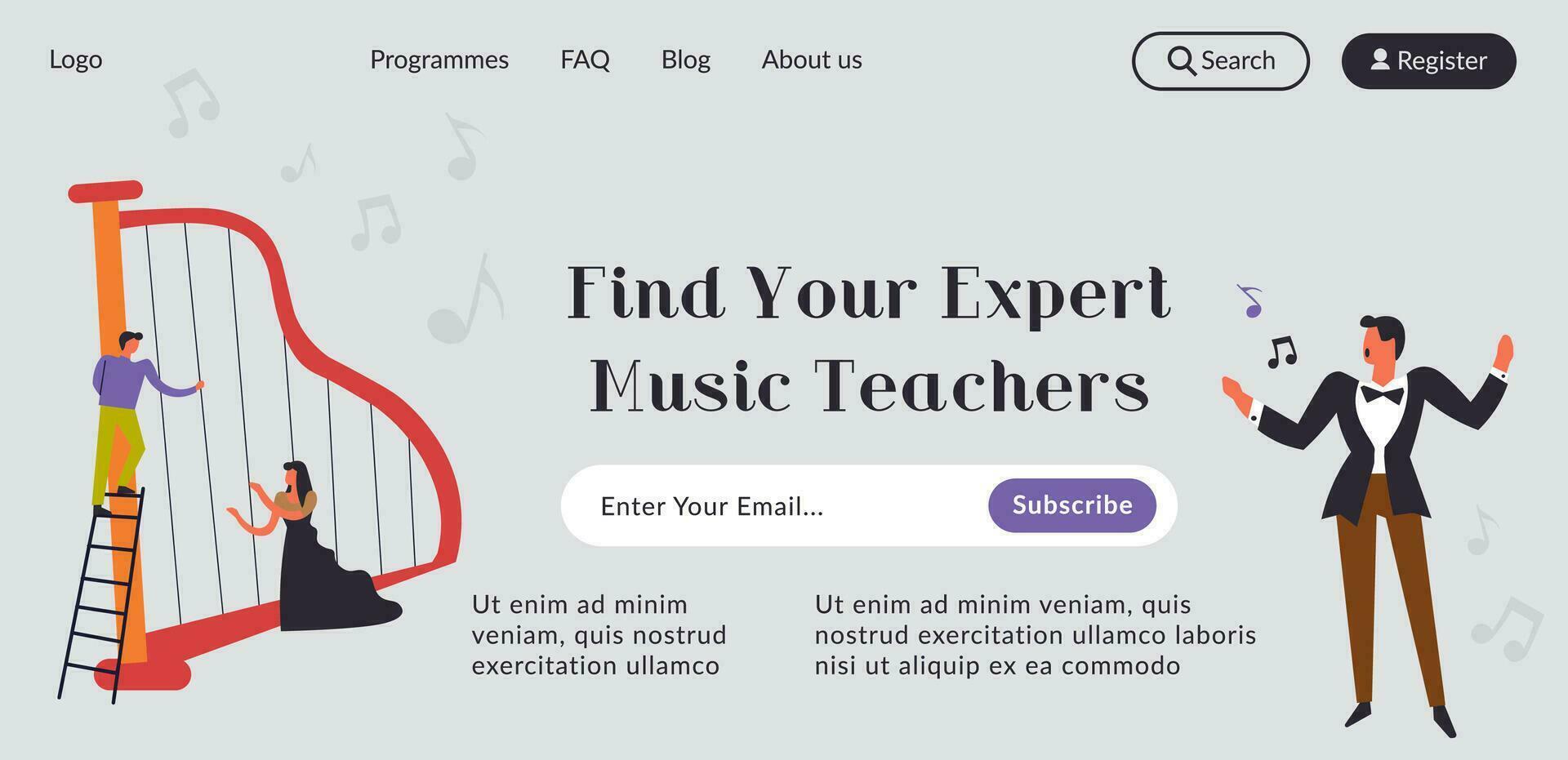 Find your experienced music teachers websites vector