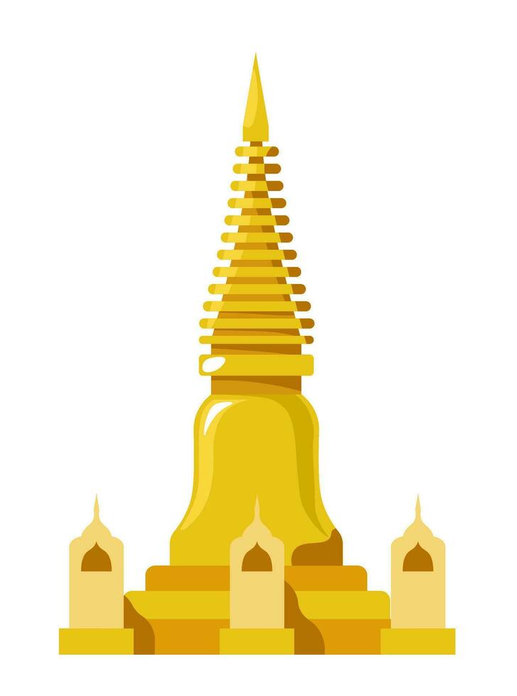 Thai golden pagoda, iconic structure in Thailand vector