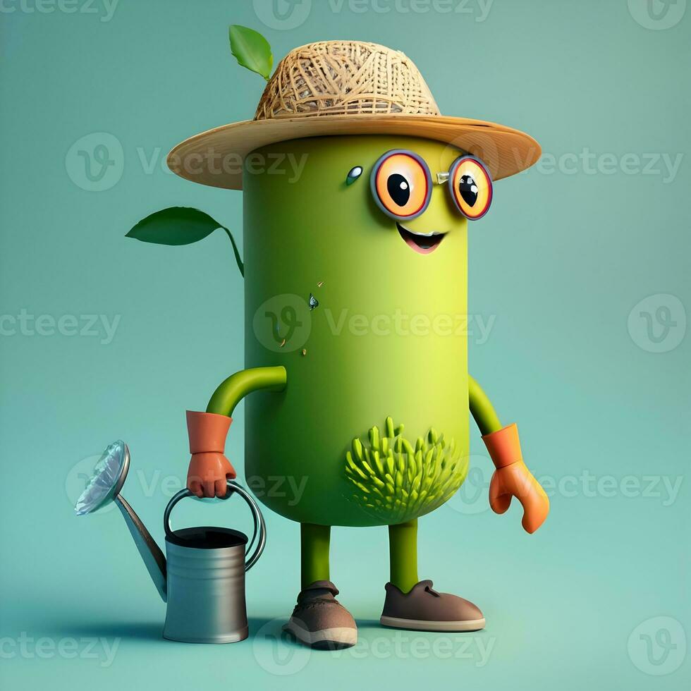 3D character for a web-based gardening and nature conservation website. photo