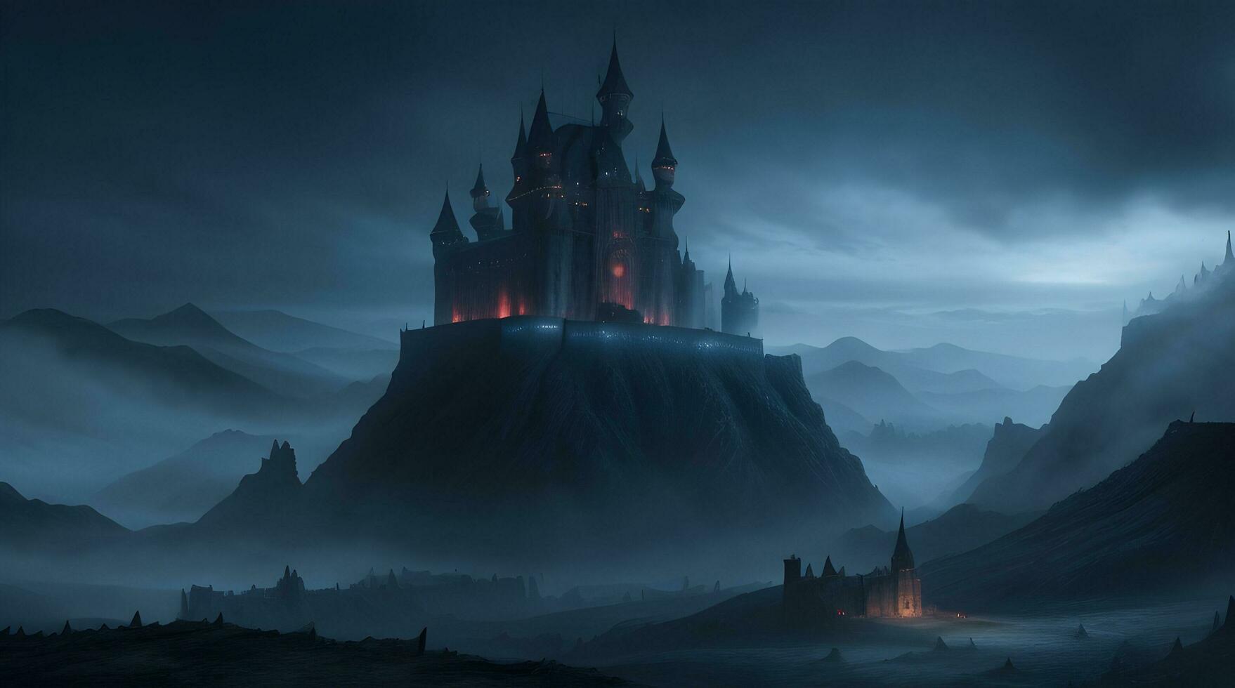 HD wallpaper that captures the essence of a fantasy world's nighttime photo