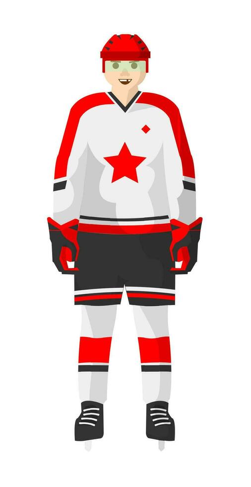 Hockey player in uniform male character in uniform vector