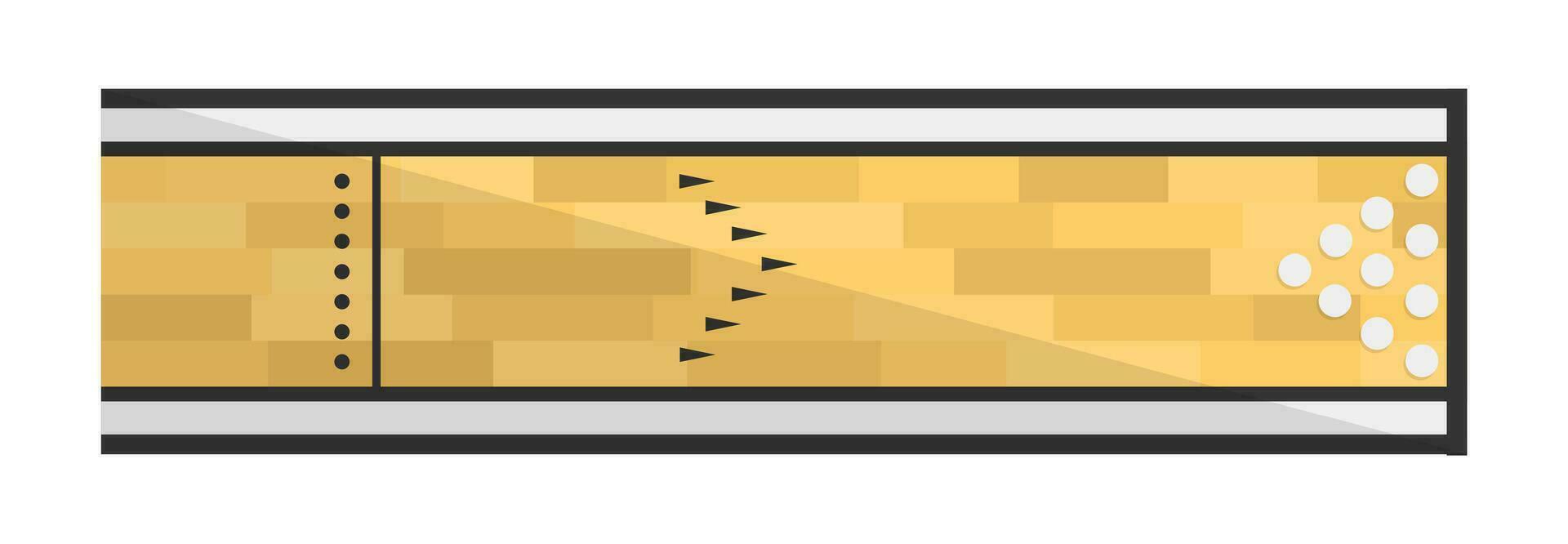 Bowling lane or track for throwing ball vector