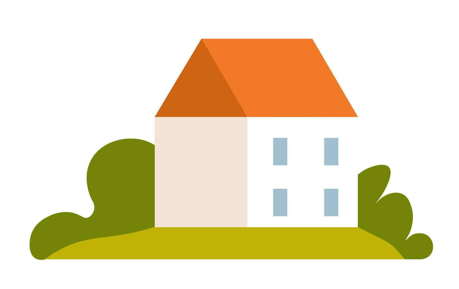 House building surrounded by nature, landscape vector