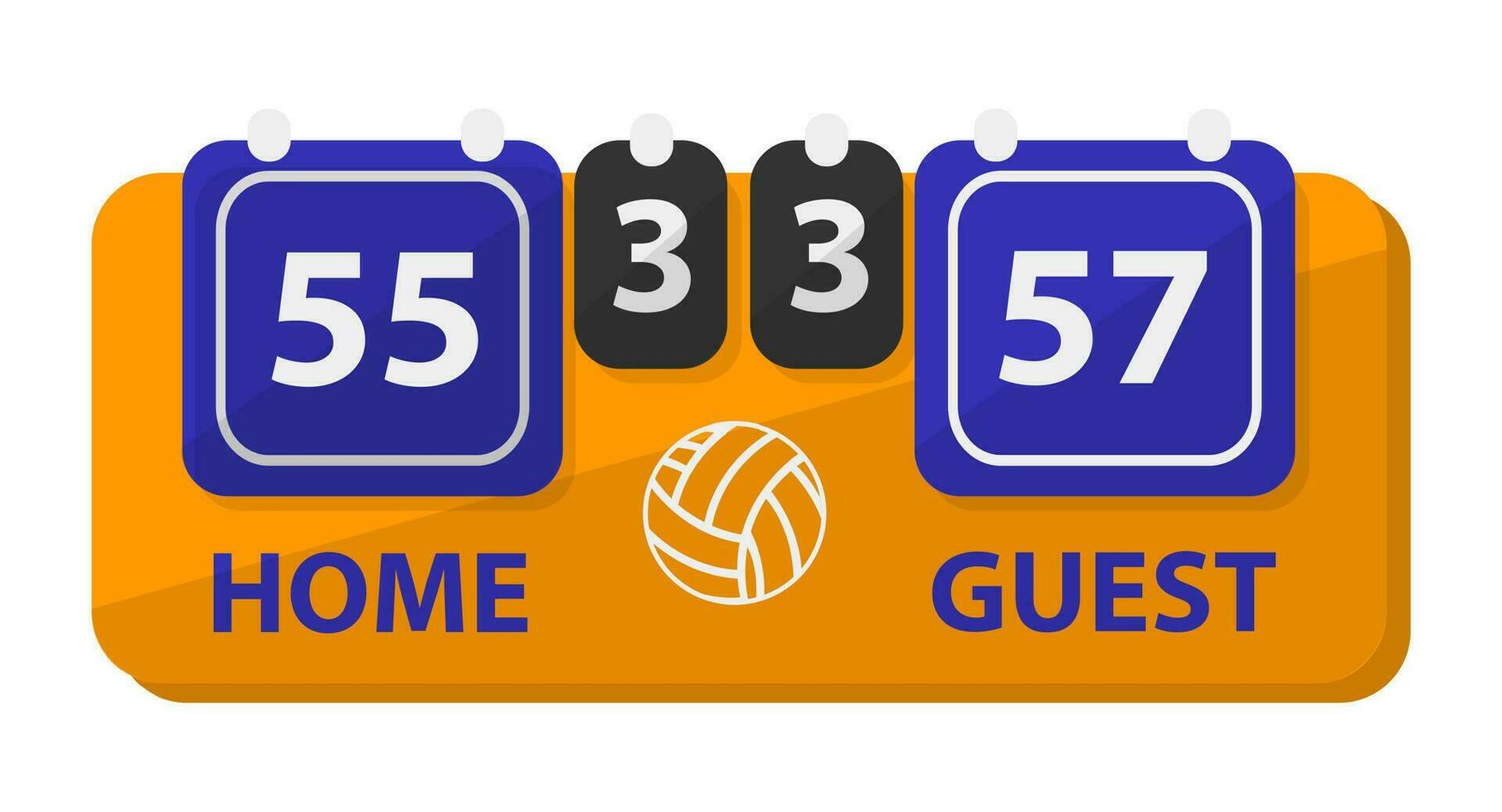 Screen with score, board for volleyball results vector