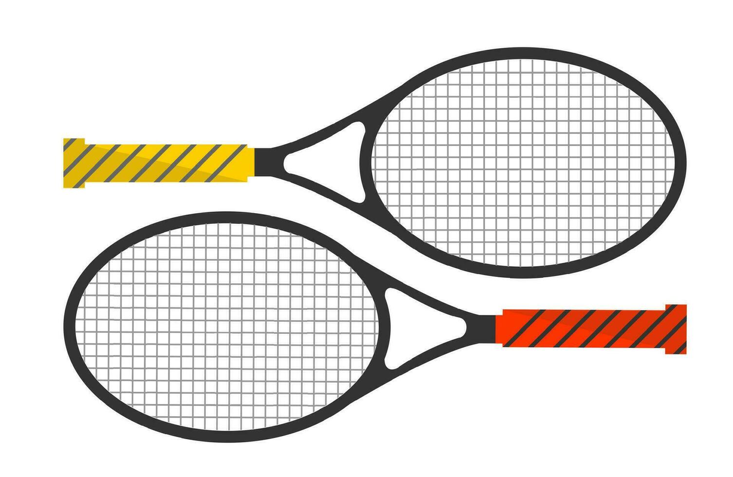 Tennis racquets with wooden handle, sports vector