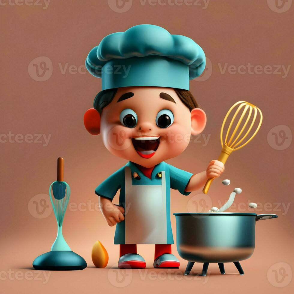 3D character for a web-based cooking and recipe app for children. photo