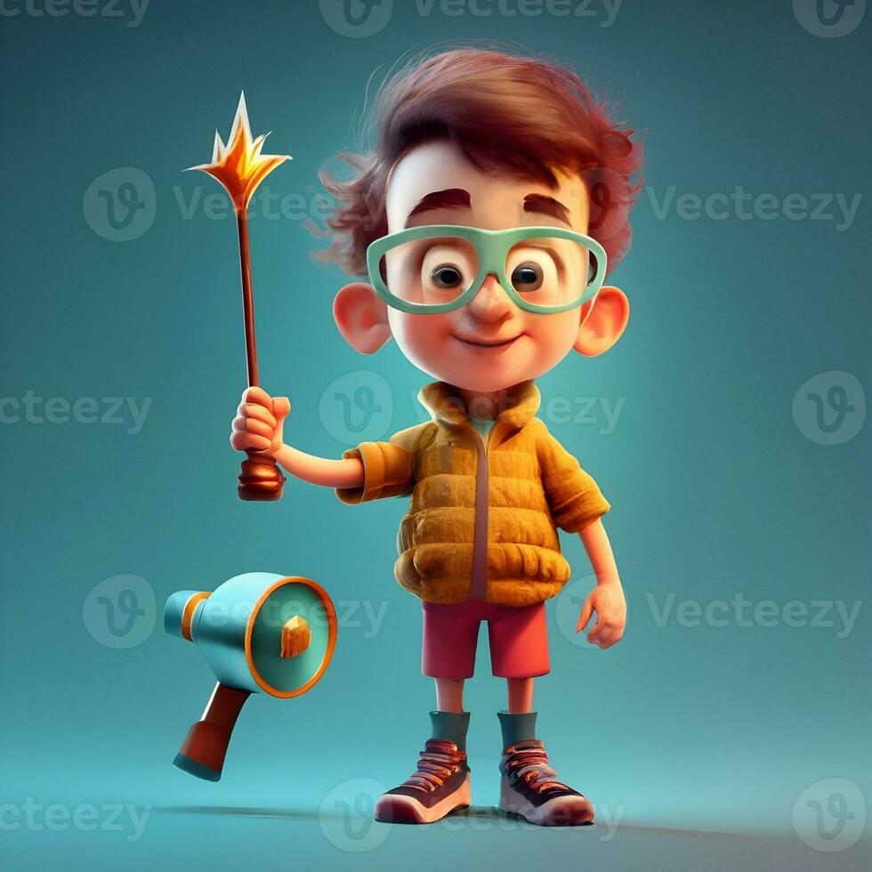 3D character for a web-based children's storytelling website photo