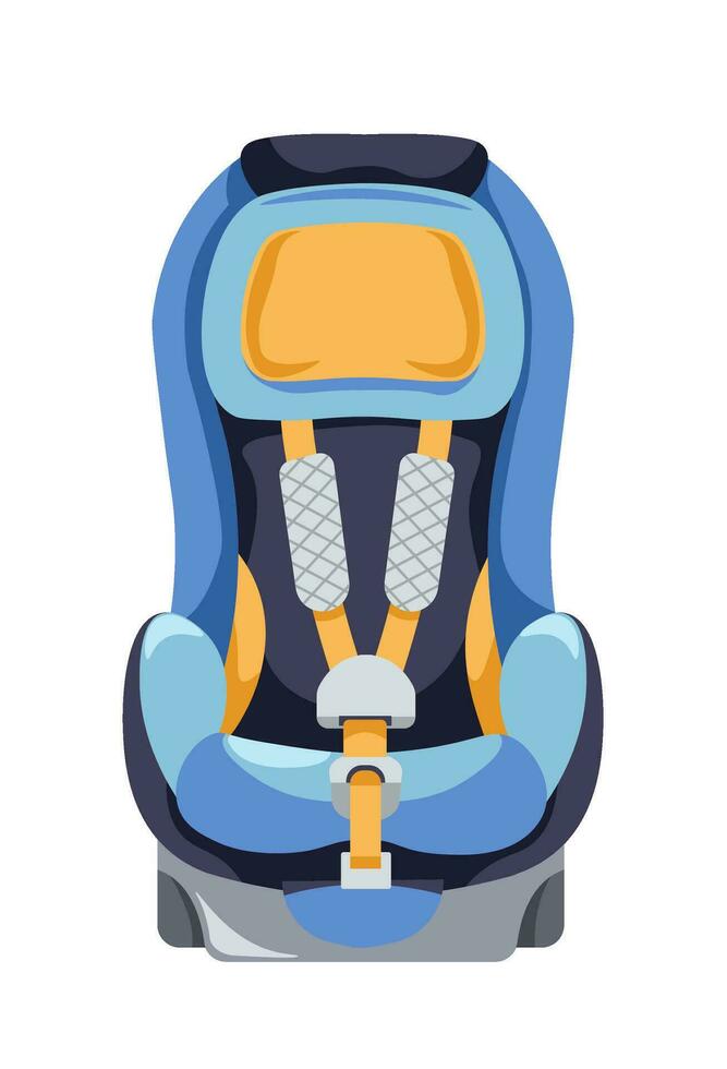 Children car seat with belts and handles vector