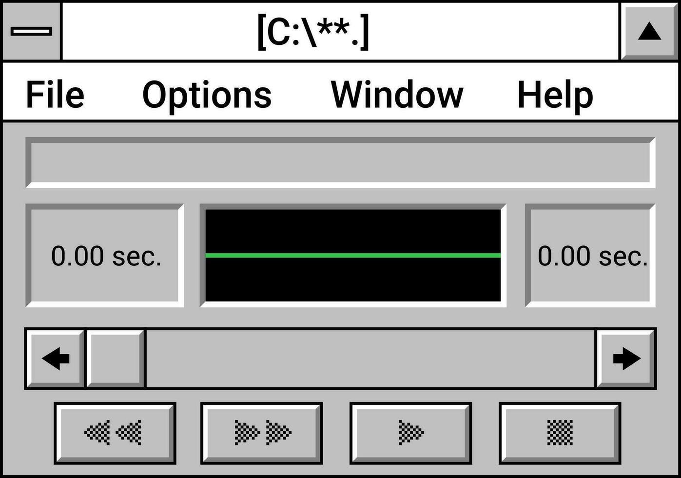 interfaz de música jugador ventana con botones vector