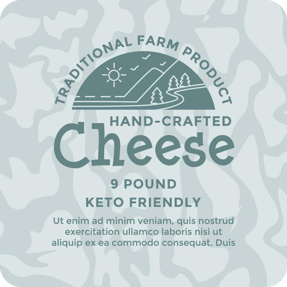 Cheese traditional farm product label or emblem vector