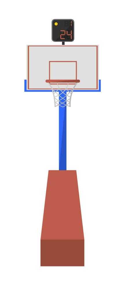 Backboard of basketball game, hoop and scores vector