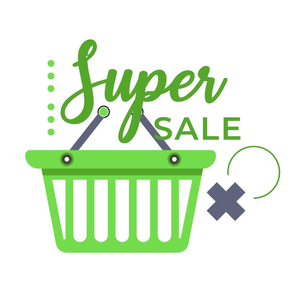 Super sale, best prices with discounts on goods vector