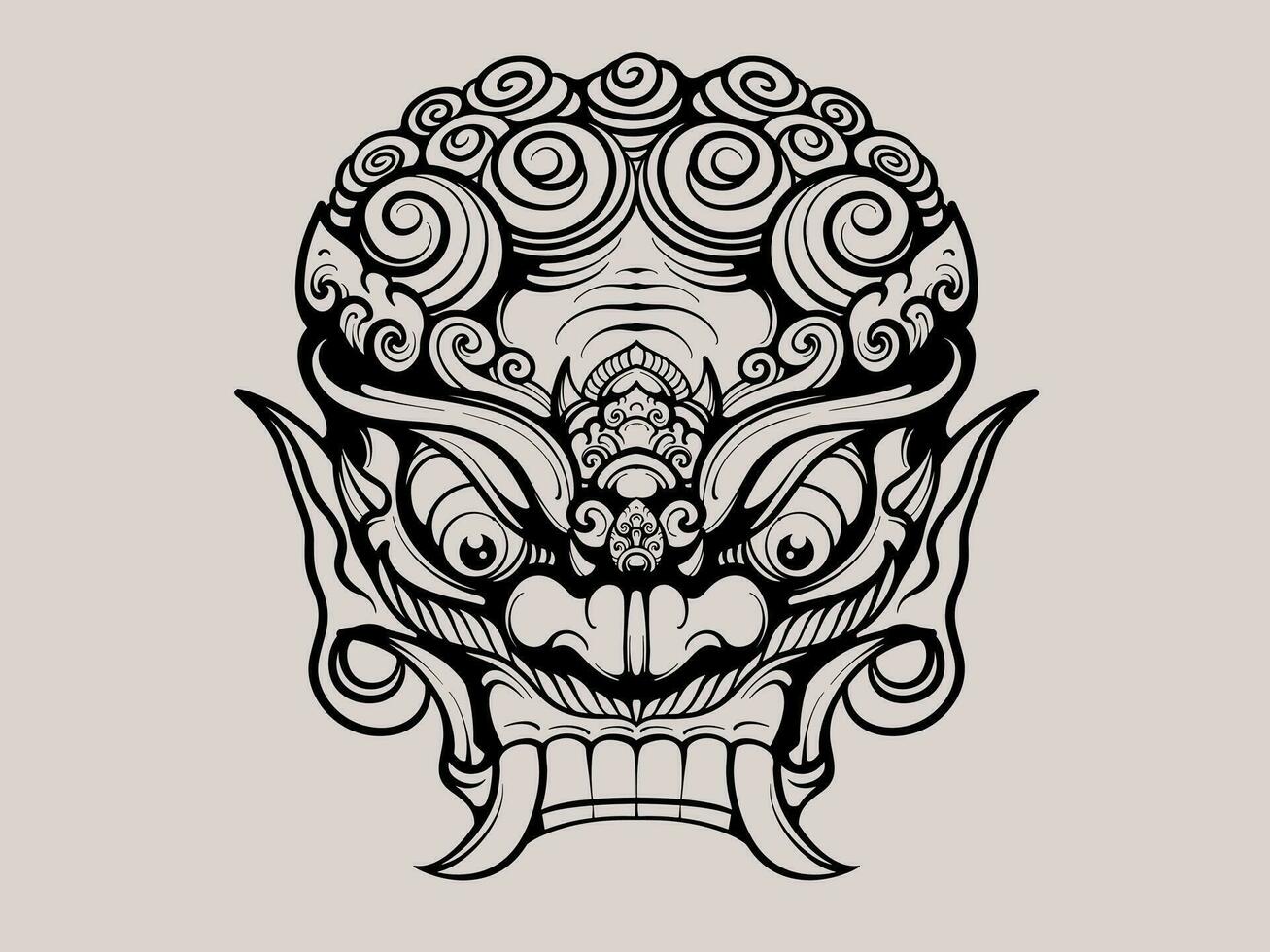 Traditional Balinese Mask illustration vector