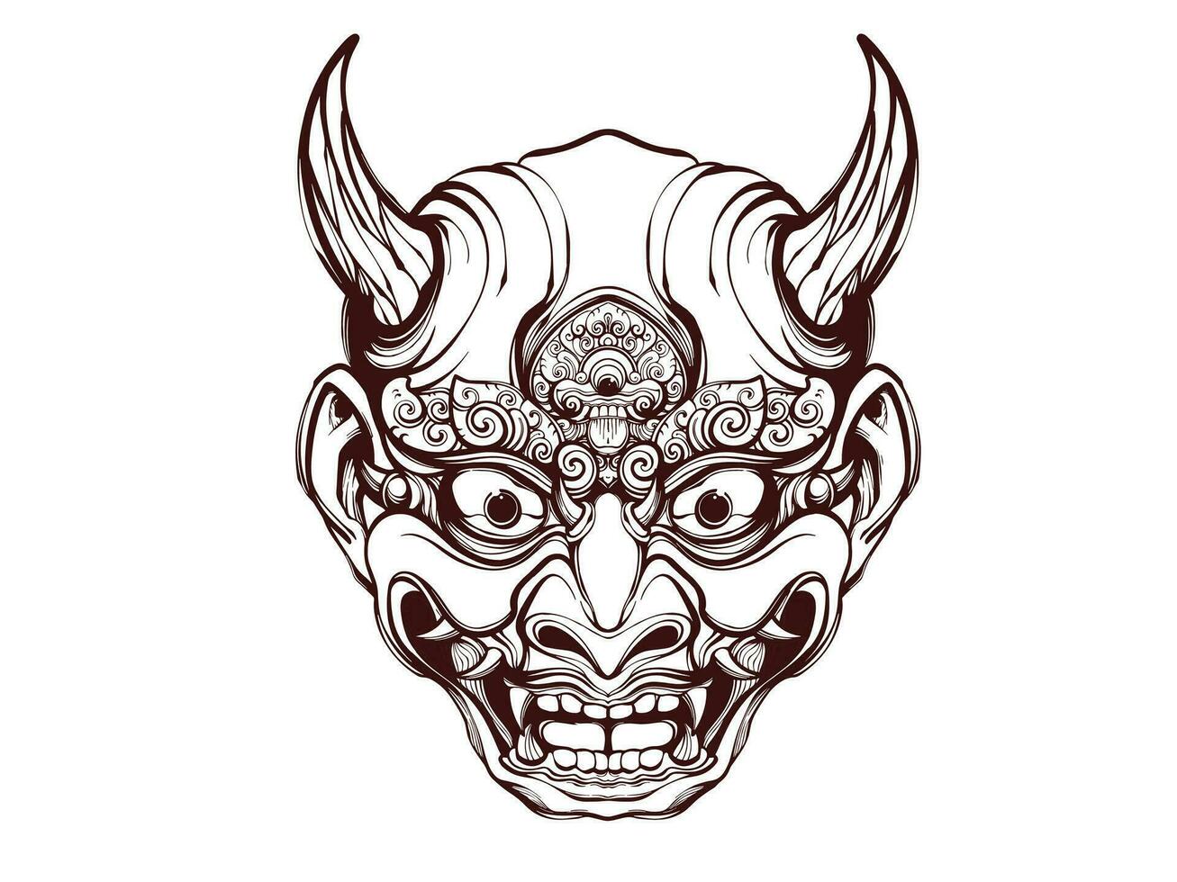 Japanese mask illustration vector