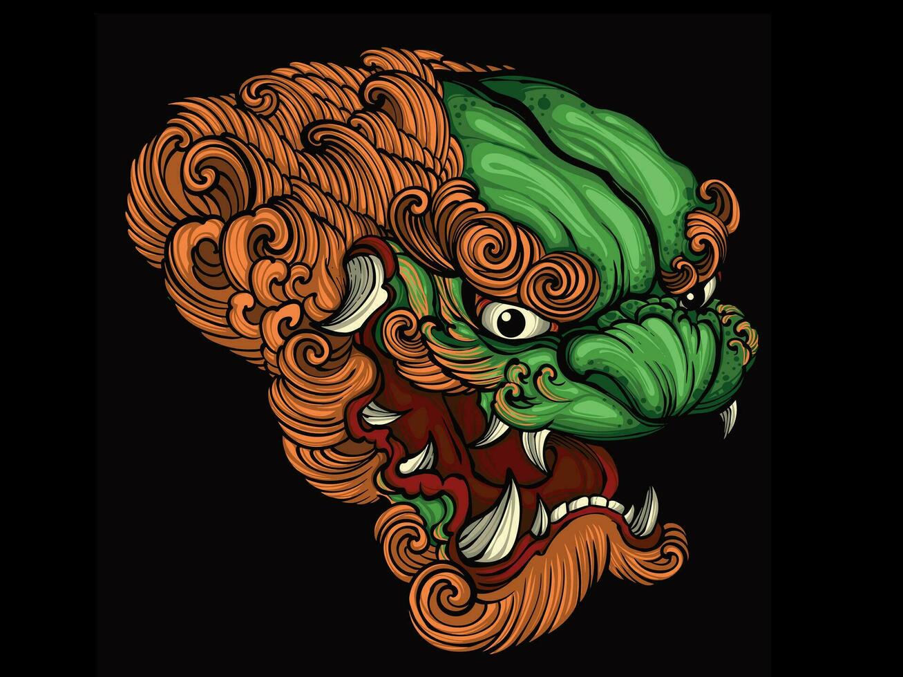 Japanese mask illustration vector