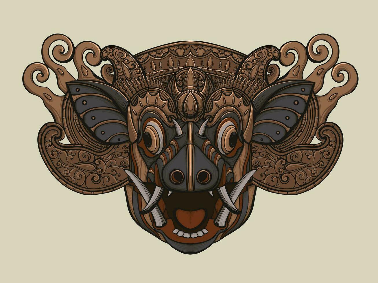 tradicional balinés máscara ilustración vector