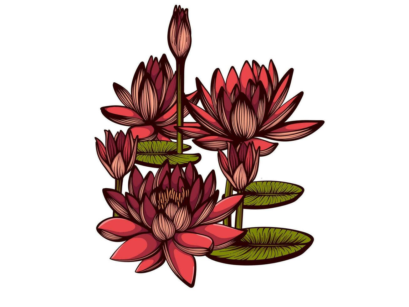 Vector a pink lotus flower with a crown on it